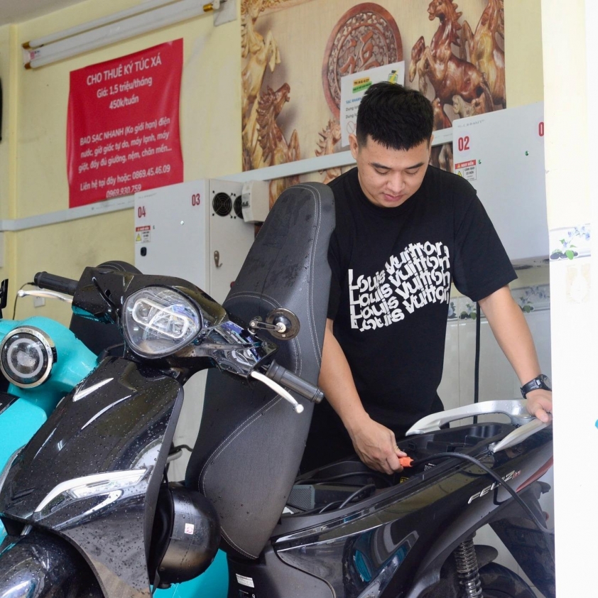 Điểm dừng chân của tài xế công nghệ sử dụng xe điện