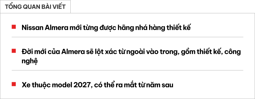 Xem trước Nissan Almera mới: Thiết kế lột xác, màn hình khủng Nissan Almera cạnh tranh trong phân khúc sedan hạng B